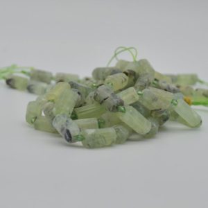 Shop Prehnite Bead Shapes! High Quality Grade A Natural Prehnite Semi-precious Gemstone FROSTED MATT Tube Beads – 15" strand | Natural genuine other-shape Prehnite beads for beading and jewelry making.  #jewelry #beads #beadedjewelry #diyjewelry #jewelrymaking #beadstore #beading #affiliate #ad