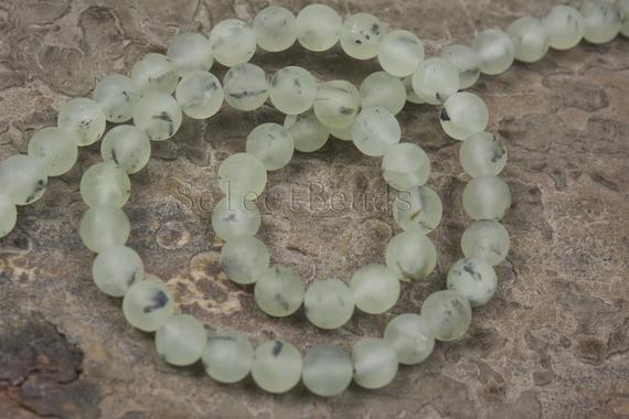 Matte Prehnite Beads - Natural  Green Gemstone Beads - Green Jewelry Beads Wholesale - Beading Gemstone - Diy Jewelry Beads Supplies -15inch