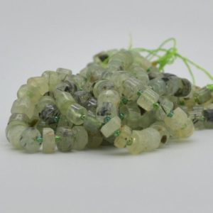 Shop Prehnite Rondelle Beads! Natural Hand Polished Prehnite Semi-Precious Gemstone Rondelle / Spacer Beads – 10mm x 5mm – 15" strand | Natural genuine rondelle Prehnite beads for beading and jewelry making.  #jewelry #beads #beadedjewelry #diyjewelry #jewelrymaking #beadstore #beading #affiliate #ad