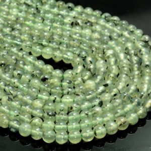 Shop Prehnite Round Beads! 6mm Green Prehnite Gemstone Grade A Round Beads 7.5 inch Half Strand BULK LOT 1,2,6,12 and 50 (80007375 H-A258) | Natural genuine round Prehnite beads for beading and jewelry making.  #jewelry #beads #beadedjewelry #diyjewelry #jewelrymaking #beadstore #beading #affiliate #ad