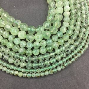 Shop Prehnite Round Beads! Green Prehnite Beads, Natural Gemstone Beads, Round Stone Beads 4mm 6mm 8mm 10mm 12mm 15'' | Natural genuine round Prehnite beads for beading and jewelry making.  #jewelry #beads #beadedjewelry #diyjewelry #jewelrymaking #beadstore #beading #affiliate #ad