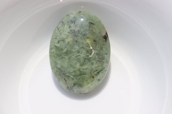 Epidote In Prehnite Crystal Palm Stone  Healing Crystals And Stones Prehnite Palm Stone / Prehnite Crystal / Prehnite  Palm Stone, Valentine