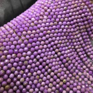 Shop Lepidolite Beads! Purple Lepidolite Faceted Round Beads,3mm 4mm Tiny Gemstone Beads ,Approx 15.5 Inch Strand | Natural genuine beads Lepidolite beads for beading and jewelry making.  #jewelry #beads #beadedjewelry #diyjewelry #jewelrymaking #beadstore #beading #affiliate #ad