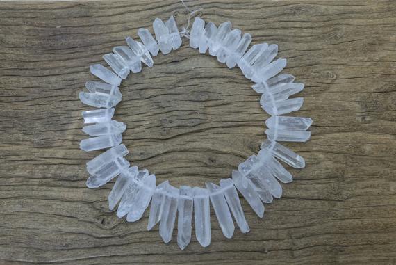 Natural Quartz Crystal Raw Beads - Clear Crystal Quartz - Quartz Crystals - Crystals Beads Wholesale - Rough Crystal Point Beads -15inch