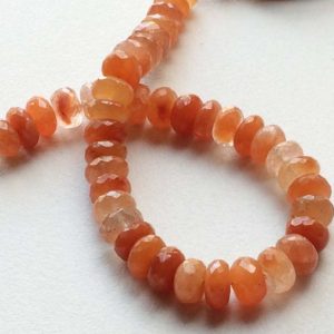 Shop Quartz Crystal Faceted Beads! 8-9mm Graphic Quartz Faceted Beads, Graphic Quartz Faceted Rondelle Beads, Graphic Quartz For Jewelry, 4 Inch Strand, 21 Pieces | Natural genuine faceted Quartz beads for beading and jewelry making.  #jewelry #beads #beadedjewelry #diyjewelry #jewelrymaking #beadstore #beading #affiliate #ad