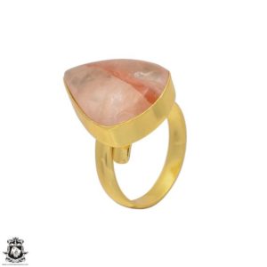 Shop Quartz Crystal Rings! Size 7.5 – Size 9 Lodolite Quartz Ring Meditation Ring 24K Gold Ring GPR40 | Natural genuine Quartz rings, simple unique handcrafted gemstone rings. #rings #jewelry #shopping #gift #handmade #fashion #style #affiliate #ad