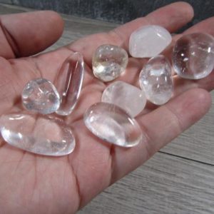 Shop Quartz Stones & Crystals! Clear Quartz 3/4 inch + Tumbled Stone T242 | Natural genuine stones & crystals in various shapes & sizes. Buy raw cut, tumbled, or polished gemstones for making jewelry or crystal healing energy vibration raising reiki stones. #crystals #gemstones #crystalhealing #crystalsandgemstones #energyhealing #affiliate #ad