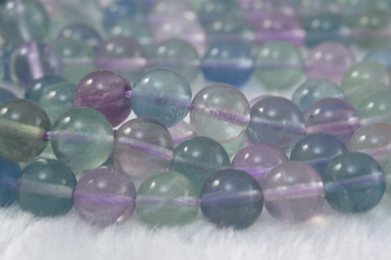 Rainbow Fluorite Beads - Natural Fluorite Gemstone Beads - Multi Color Stone Beads - Fluorite Round Beads - 6-8mm Round Beads - 15inch