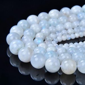 Shop Rainbow Moonstone Beads! Genuine Rainbow Moonstone Gemstone Indian Grade AA 4mm 5mm 6mm 7mm 8mm 9mm 10mm 11mm 12mm Round Loose Beads Full Strand (A288) | Natural genuine beads Rainbow Moonstone beads for beading and jewelry making.  #jewelry #beads #beadedjewelry #diyjewelry #jewelrymaking #beadstore #beading #affiliate #ad