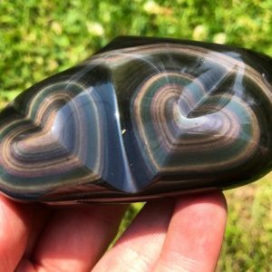 Rainbow Obsidian Heart Stone – Rainbow Obsidian Crystal Double Heart – Hand Carved – Rainbow Obsidian from Mexico – Polished Obsidian Heart | Natural genuine stones & crystals in various shapes & sizes. Buy raw cut, tumbled, or polished gemstones for making jewelry or crystal healing energy vibration raising reiki stones. #crystals #gemstones #crystalhealing #crystalsandgemstones #energyhealing #affiliate #ad