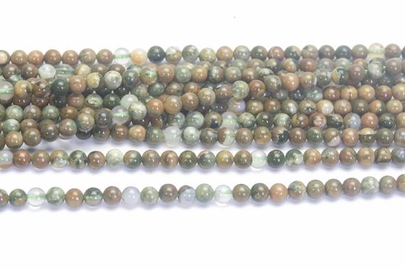 Green Rhyolite Jasper Small Beads - Green And Pink Gemstone Beads - 2mm Forest Japser Beads - 3mm Stone Beads Supplies  -15inch
