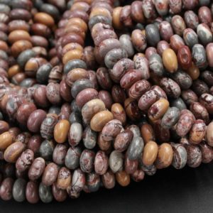 Shop Rainforest Jasper Rondelle Beads! Natural Sonora Dendritic Rhyolite 6mm Roundel Beads 8mm Rondelle Beads High Quality Rare Earthy Jasper From Mexico 15.5" Strand | Natural genuine rondelle Rainforest Jasper beads for beading and jewelry making.  #jewelry #beads #beadedjewelry #diyjewelry #jewelrymaking #beadstore #beading #affiliate #ad