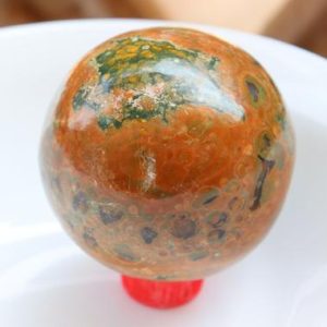Rainforest Jasper Sphere from Australia Rhyolite High-quality Orbs Crystals Healing Stone Reiki Green Orbiculars Earthy Decor Meditate | Natural genuine stones & crystals in various shapes & sizes. Buy raw cut, tumbled, or polished gemstones for making jewelry or crystal healing energy vibration raising reiki stones. #crystals #gemstones #crystalhealing #crystalsandgemstones #energyhealing #affiliate #ad