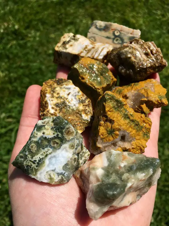 Raw Ocean Jasper Stone - Raw Stones - Orbicular Jasper - Healing Crystals & Stones - Sea Jasper Stone - Rough Ocean Jasper Crystal