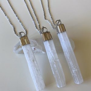 Raw Selenite Necklace for Women, Healing Stone Necklace, Crystal Pendant Jewelry, Gemstone Necklace, Gift for Her, Gift for Mom, Raw Crystal | Natural genuine Selenite necklaces. Buy crystal jewelry, handmade handcrafted artisan jewelry for women.  Unique handmade gift ideas. #jewelry #beadednecklaces #beadedjewelry #gift #shopping #handmadejewelry #fashion #style #product #necklaces #affiliate #ad