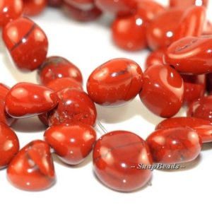 Brick Red Jasper Gemstone River Pebble 14X10MM  Loose Beads 8 inch Half Strand (90108550-106) | Natural genuine chip Red Jasper beads for beading and jewelry making.  #jewelry #beads #beadedjewelry #diyjewelry #jewelrymaking #beadstore #beading #affiliate #ad
