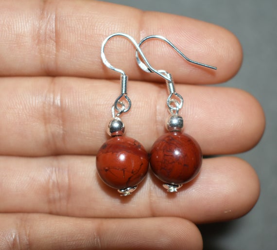 Brecciated Red Jasper Earrings, Jasper Earrings, Red Dangle Earrings, Women Drop Earrings, Natural Crystal Earrings, Red Jasper Jewelry