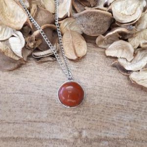 Shop Red Jasper Necklaces! Red Jasper Necklace for Woman – Round Jasper Gemstone – Circle Jasper Charm – Red Jasper Jewelry – Round Jasper Necklace – Dainty Jasper | Natural genuine Red Jasper necklaces. Buy crystal jewelry, handmade handcrafted artisan jewelry for women.  Unique handmade gift ideas. #jewelry #beadednecklaces #beadedjewelry #gift #shopping #handmadejewelry #fashion #style #product #necklaces #affiliate #ad