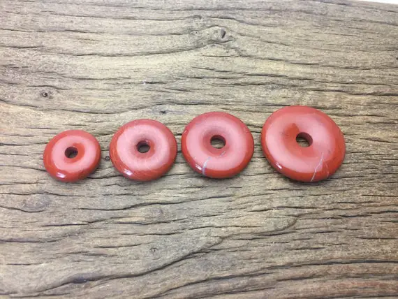 Red Jasper Donut Pendant - Natural Red Gemstone Circle Pendant - Top Quality Red Jasper Pendant Beads - 25mm 30mm 35mm 40mm Pendant