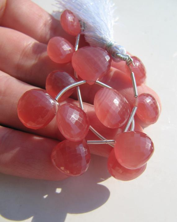 Rhodochrosite Hearts • 10-13mm • Awesome Aaa++ Micro Faceted • Matching Pairs / Focal Single • Natural Gemstone • Deep Colour • Translucent