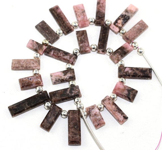 Natural Rhodochrosite Rectangle Shape Faceted Beads 5x10-6.5x22.5mm 8"long Necklace Strand Gemstone Bead,wholesale Beads,rhodochrosite Beads