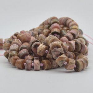 Shop Rhodochrosite Rondelle Beads! High Quality Grade A Natural Hand Polished Rhodochrosite Semi-Precious Gemstone Rondelle / Spacer Beads – 10mm x 5mm – 15" strand | Natural genuine rondelle Rhodochrosite beads for beading and jewelry making.  #jewelry #beads #beadedjewelry #diyjewelry #jewelrymaking #beadstore #beading #affiliate #ad