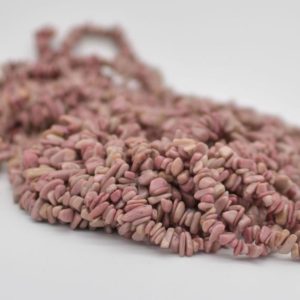 Shop Rhodonite Chip & Nugget Beads! Natural Chinese Rhodonite Semi-precious Gemstone Chips Nuggets Beads – 5mm – 8mm, 32" Strand | Natural genuine chip Rhodonite beads for beading and jewelry making.  #jewelry #beads #beadedjewelry #diyjewelry #jewelrymaking #beadstore #beading #affiliate #ad