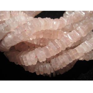 6mm Rose Quartz Square Heishi Beads, Rose Quartz Flat Square Beads, Rose Quartz For Jewelry, Pink Beads (8IN To 16IN Options) | Natural genuine other-shape Gemstone beads for beading and jewelry making.  #jewelry #beads #beadedjewelry #diyjewelry #jewelrymaking #beadstore #beading #affiliate #ad