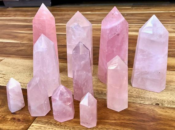 Rose Quartz Point - Rose Quartz Crystal Polished Tower - Grade A - Polished Rose Quartz Gemstone Tower - Tumbled Rose Quartz Crystal Point