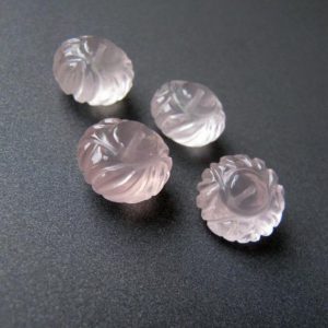 Shop Rose Quartz Beads! Rose quartz carved rondelles • Matching pair / Single • 13x9mm • Focal beads • AAA natural gemstone • Pale blush pink | Natural genuine beads Rose Quartz beads for beading and jewelry making.  #jewelry #beads #beadedjewelry #diyjewelry #jewelrymaking #beadstore #beading #affiliate #ad