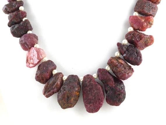20 Piece Strand Natural Red Ruby Rough,rough Ruby,unpolished Rough,ruby,10x15-17x28 Mm,genuine Ruby Necklace,wholesale Price