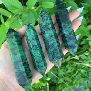 Shop Ruby Zoisite Points & Wands! Ruby in Zoisite Crystal Wand Point (Qty: 1) | Natural genuine stones & crystals in various shapes & sizes. Buy raw cut, tumbled, or polished gemstones for making jewelry or crystal healing energy vibration raising reiki stones. #crystals #gemstones #crystalhealing #crystalsandgemstones #energyhealing #affiliate #ad