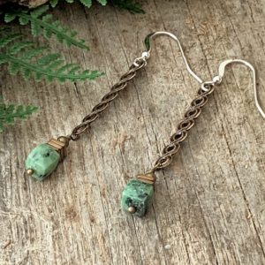 Shop Ruby Zoisite Earrings! Moss Green Gemstone Dangle Earrings for Women, Long Real Stone Boho Earrings, Faceted Gem Unique Handmade Brass Linear Drop Small | Natural genuine Ruby Zoisite earrings. Buy crystal jewelry, handmade handcrafted artisan jewelry for women.  Unique handmade gift ideas. #jewelry #beadedearrings #beadedjewelry #gift #shopping #handmadejewelry #fashion #style #product #earrings #affiliate #ad
