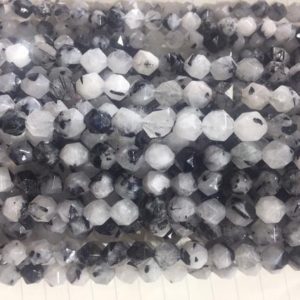 rutilated quartz  faceted diamond shape beads – black and white stone beads for bracelets – wholesale craft supplies – jewelry making ideas | Natural genuine Gemstone jewelry. Buy crystal jewelry, handmade handcrafted artisan jewelry for women.  Unique handmade gift ideas. #jewelry #beadedjewelry #beadedjewelry #gift #shopping #handmadejewelry #fashion #style #product #jewelry #affiliate #ad