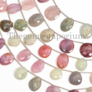 Multi Sapphire Beads, Multi Sapphire Flat Fancy Bead, Multi Sapphire Rose Cut Beads, Flat Fancy Beads, Rose Cut Beads, Gemstone Faceted Bead | Natural genuine other-shape Sapphire beads for beading and jewelry making.  #jewelry #beads #beadedjewelry #diyjewelry #jewelrymaking #beadstore #beading #affiliate #ad