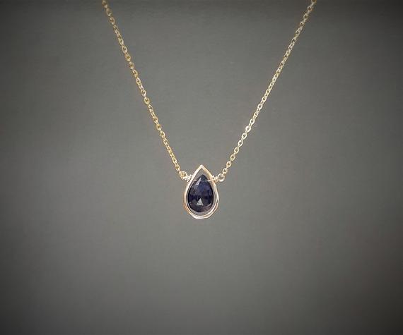 Genuine Sapphire Necklace, September Birthstone /handmade Jewelry/ Gemstone Necklace, Necklaces For Women, Birthstone Necklace, Dainty Gift