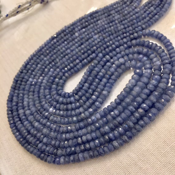 1/2 Strand Of Gorgeous Sapphire Roundels 3-5mm