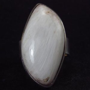 Shop Scolecite Jewelry! Large Scolecite Sterling Silver Ring From India – Size 8 | Natural genuine Scolecite jewelry. Buy crystal jewelry, handmade handcrafted artisan jewelry for women.  Unique handmade gift ideas. #jewelry #beadedjewelry #beadedjewelry #gift #shopping #handmadejewelry #fashion #style #product #jewelry #affiliate #ad
