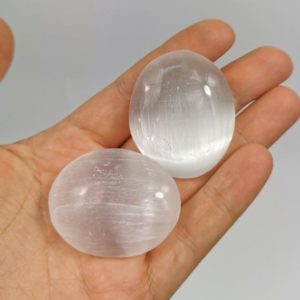 Selenite Palm Stone 5-7 cm | Selenite Tumbled Stone | Crystals Charging | Stress Relief Crystal | Meditation Gift |  Crystals Lover Gift | Natural genuine stones & crystals in various shapes & sizes. Buy raw cut, tumbled, or polished gemstones for making jewelry or crystal healing energy vibration raising reiki stones. #crystals #gemstones #crystalhealing #crystalsandgemstones #energyhealing #affiliate #ad