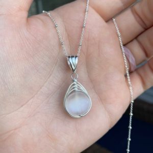 Shop Selenite Necklaces! Selenite pendant. Selenite necklace. Purification, protection, wisdom, spirituality. HIGH QUALITY Selenite. Gifts for her. | Natural genuine Selenite necklaces. Buy crystal jewelry, handmade handcrafted artisan jewelry for women.  Unique handmade gift ideas. #jewelry #beadednecklaces #beadedjewelry #gift #shopping #handmadejewelry #fashion #style #product #necklaces #affiliate #ad