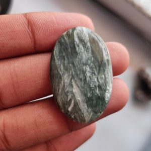 Shop Seraphinite Stones & Crystals! Very !!!! Rare Natural Seraphinite Cabochon Amazing Russian Seraphinite Gemstone Top Quality Green Seraphinite Dimensions-39x25x5mm Wt-37ct. | Natural genuine stones & crystals in various shapes & sizes. Buy raw cut, tumbled, or polished gemstones for making jewelry or crystal healing energy vibration raising reiki stones. #crystals #gemstones #crystalhealing #crystalsandgemstones #energyhealing #affiliate #ad