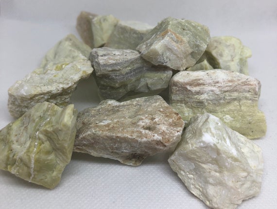 Serpentine Raw Natural Stone, Yellow Serpentine Natural Stone, Infinite Stone, A Gentle, Tender-natured Stone, Healing Crystals And Stones