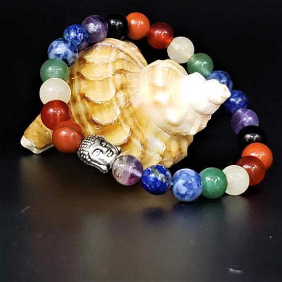 Seven Chakra Bracelet 8mm | Healing Crystal Beaded Bracelet | Yoga Meditation Jewelry | Handmade Gemstone Stretch Bracelet | Spiritual Gift Seven Chakra Bracelet 8mm | Healing Crystal Beaded Bracelet | Yoga Meditation Jewelry | Handmade Gemstone Stretch Bracelet | Spiritual Gift