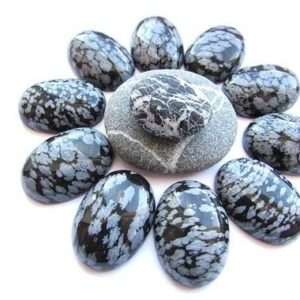 Snowflake Obsidian Cabochon 25 x 18 mm Natural Obsidian Cabochon Gray Black Cabochon Oval Cabochon Natural Stone Cabochon Craft Supplies (1) | Natural genuine stones & crystals in various shapes & sizes. Buy raw cut, tumbled, or polished gemstones for making jewelry or crystal healing energy vibration raising reiki stones. #crystals #gemstones #crystalhealing #crystalsandgemstones #energyhealing #affiliate #ad
