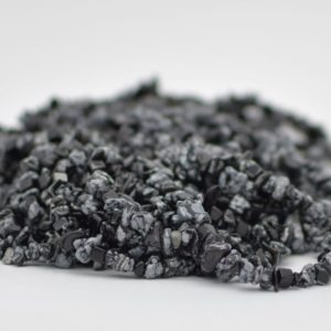 Shop Snowflake Obsidian Chip & Nugget Beads! High Quality Grade A Natural Snowflake Obsidian Semi-precious Gemstone Chips Nuggets Beads – 5mm – 8mm, 32" Strand | Natural genuine chip Snowflake Obsidian beads for beading and jewelry making.  #jewelry #beads #beadedjewelry #diyjewelry #jewelrymaking #beadstore #beading #affiliate #ad