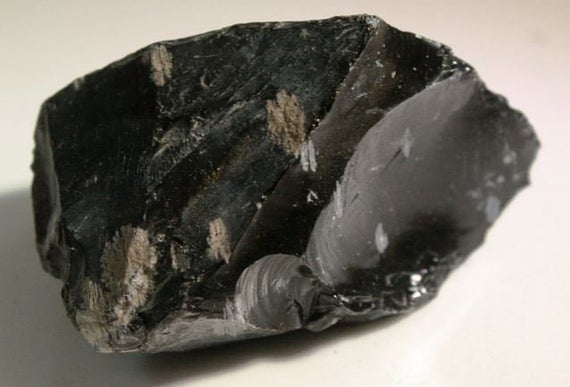 Snowflake Obsidian Glass Volcanic Rock  - 3 Raw Pieces Mineral Specimen Measures 1 - 2 Inches On Longest Side