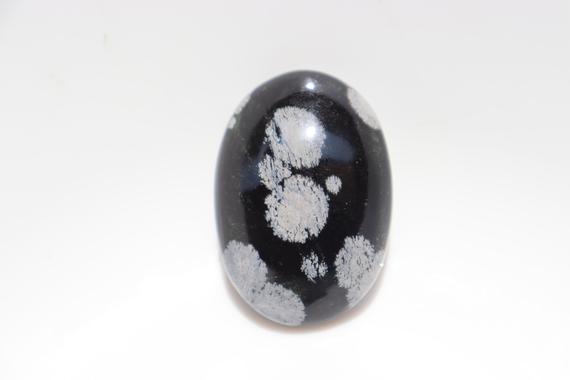Snowflake Obsidian Palm Stone, Base & Solar Plexus Chakras Healing Stone Sphere,  Grounding Snowflake Obsidian Polished Crystal. Pocketstone