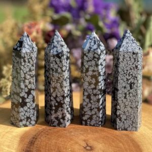 Shop Snowflake Obsidian Points & Wands! Snowflake Obsidian Towers | Natural genuine stones & crystals in various shapes & sizes. Buy raw cut, tumbled, or polished gemstones for making jewelry or crystal healing energy vibration raising reiki stones. #crystals #gemstones #crystalhealing #crystalsandgemstones #energyhealing #affiliate #ad