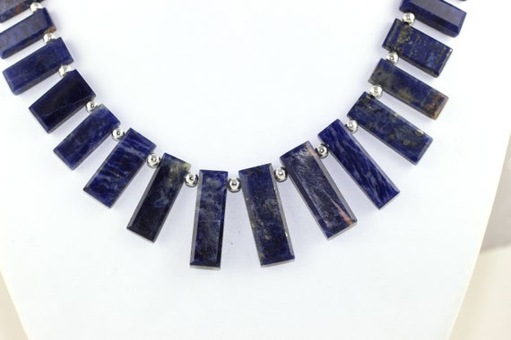 Natural Sodalite Rectangle Shape Beads Sodalite Stone Blue Color Natural Stone Faceted Necklace Stone Sodalite Stone Blue Sodalite Beads Aaa