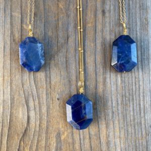 Chakra Jewelry / Sodalite / Sodalite Pendant / Sodalite Necklace / Sodalite Pendant / Sodalite Jewelry / Gold Filled | Natural genuine Sodalite pendants. Buy crystal jewelry, handmade handcrafted artisan jewelry for women.  Unique handmade gift ideas. #jewelry #beadedpendants #beadedjewelry #gift #shopping #handmadejewelry #fashion #style #product #pendants #affiliate #ad